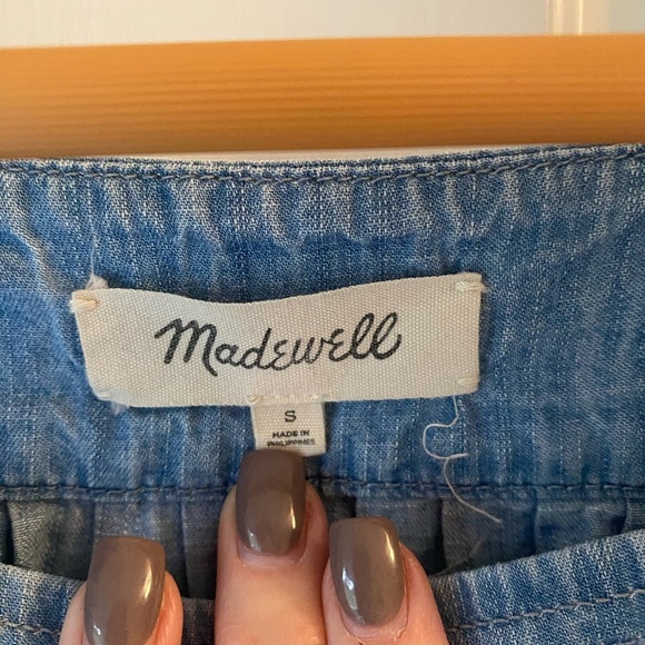 Madewell Light Denim Wide Sleeve Square Neck Top Size S - Picture 3 of 5
